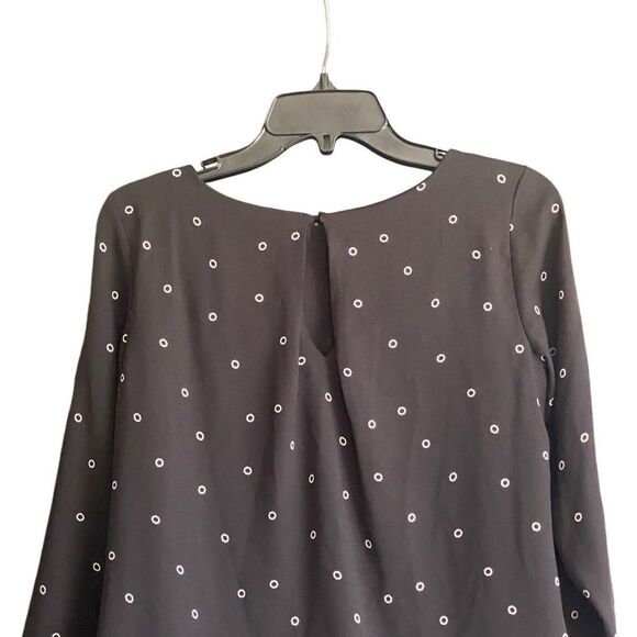H & M Black Circle Dot Dress Size 2 Long Sleeve - Picture 5 of 7